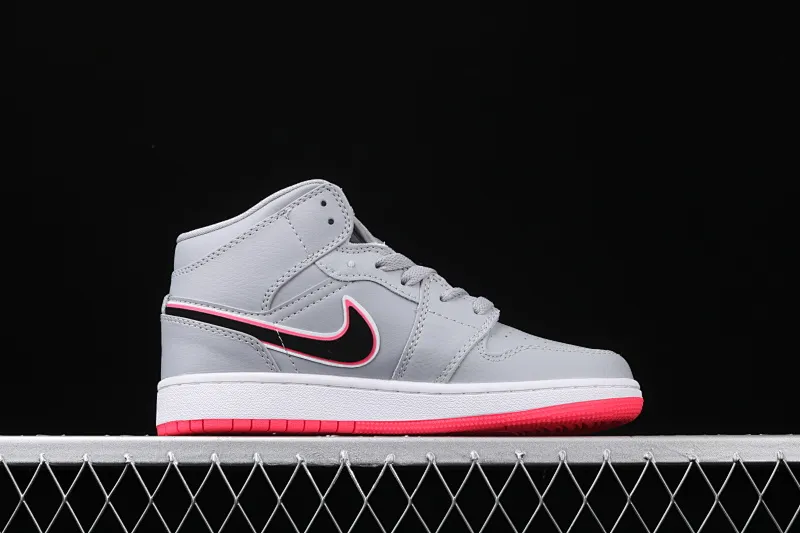 All categories Air Jordan Jordan series basketball shoes Air Jordan 1 Mid Air Jordan 1 mid AJ1 Joe 1 mid gray red 555112-060